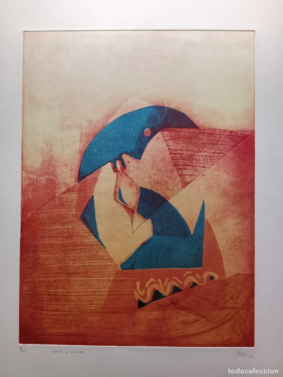 Arte: Paca Jiliberto (Campanario, &Ntilde;uble Chile 1948) aguafuerte papel 71x50cms, firmada mano y numerada /20