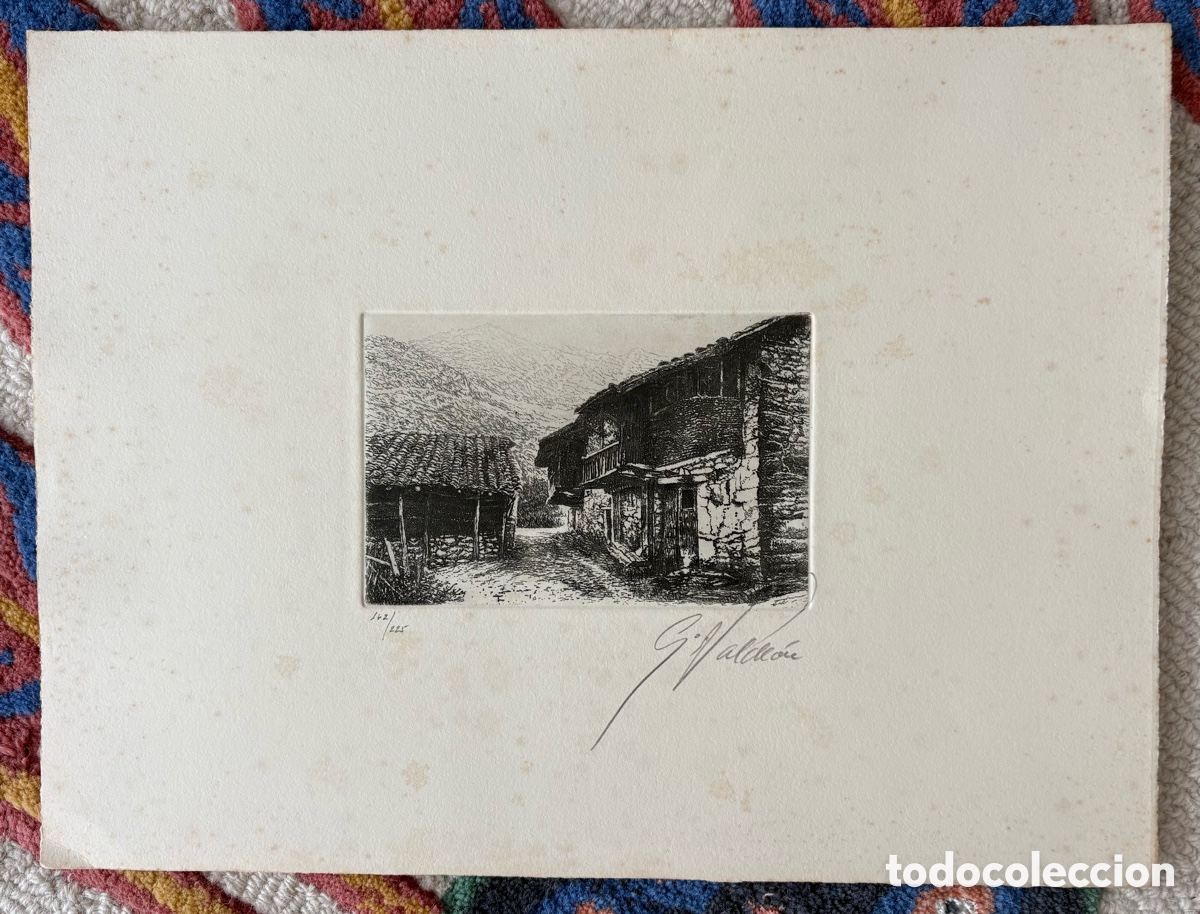 Arte: Grabado original de G. Vald&eacute;on que representa una escena rural tradicional