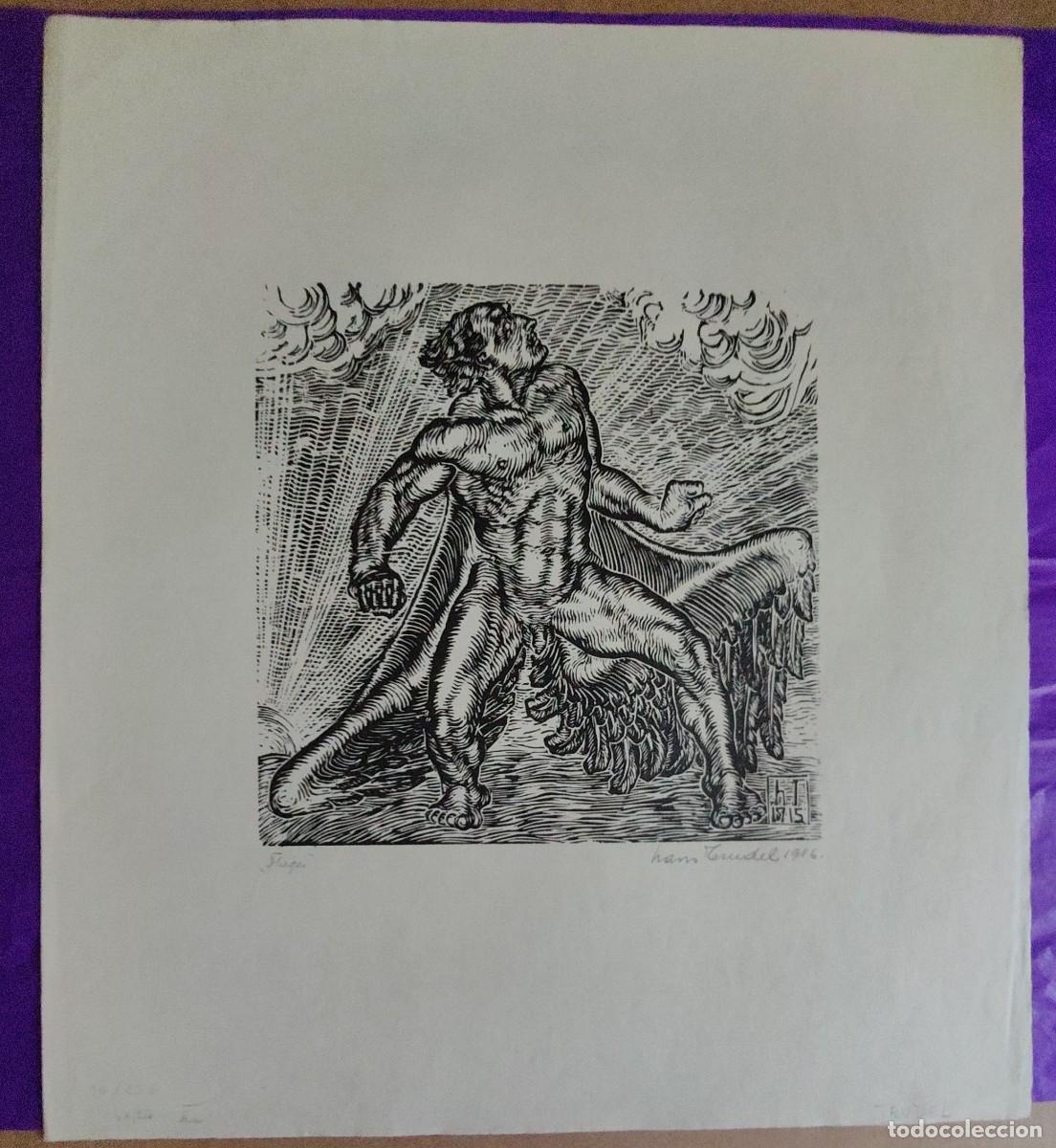 Arte: Hans Trudel (1881-1958). &Iacute;CARO, aguafuerte firmado a mano / 1915