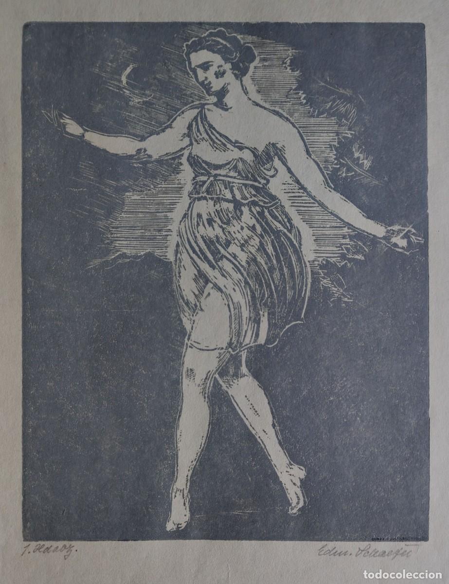 Arte: Edmund Sch&auml;fer (1880-1959). Aguafuerte en papel Jap&oacute;n, firmado a mano, 1916