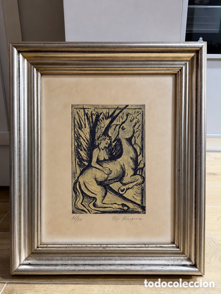 Arte: Grabado firmado y numerado de Eloy Vel&aacute;zquez (26/75).