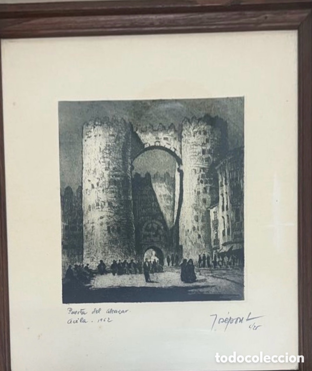 Arte: GRABADO PUERTA DEL ALCAZAR &Aacute;VILA