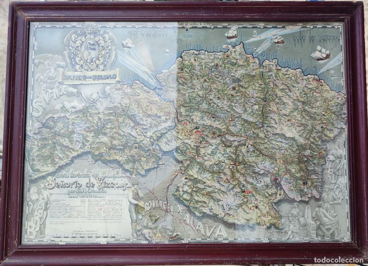 Arte: Grabado.Mapa Se&ntilde;orio de Vizcaya. G.H. O&ntilde;ativia