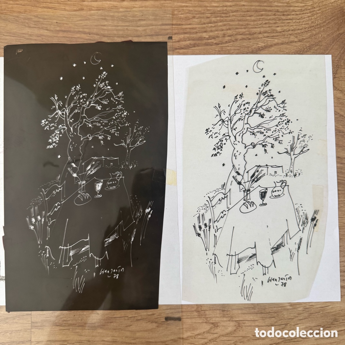Arte: Grabado Juli&aacute; Grau i Santos &ndash; Fotolito y transparencia de obra gr&aacute;fica &ndash; 1978