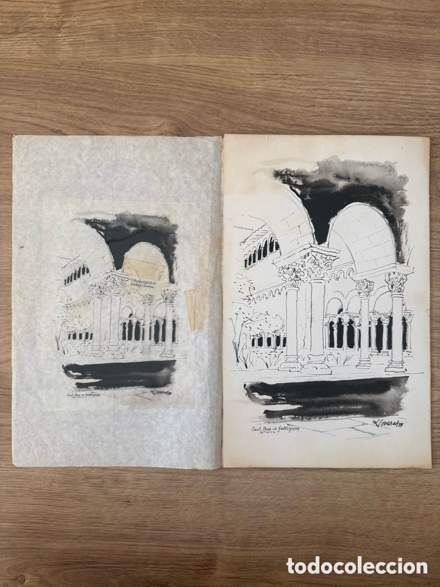 Arte: Frederic Lloveras &ndash; Sant Pere de Galligants, Girona &ndash; Dibujo + transparencia a&ntilde;os 70