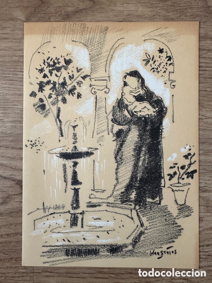 Arte: Juli&agrave; Grau i Santos &ndash; Grabado sobre papel ocre &ndash; Obra gr&aacute;fica