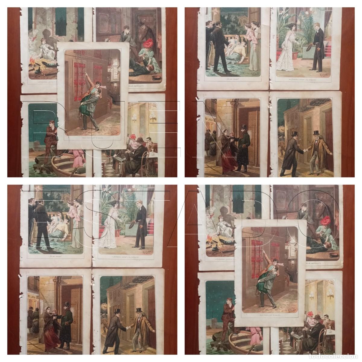 Arte: COLECCION 9 CROMOLITOGRAFIAS GRABADAS DE VICENTE GINE SIGLO XIX 21X14 CMS CM1