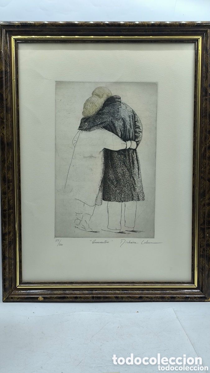 Arte: Grabado de Michele Lehman &ldquo;Encuentro&rdquo; firmado y numerado