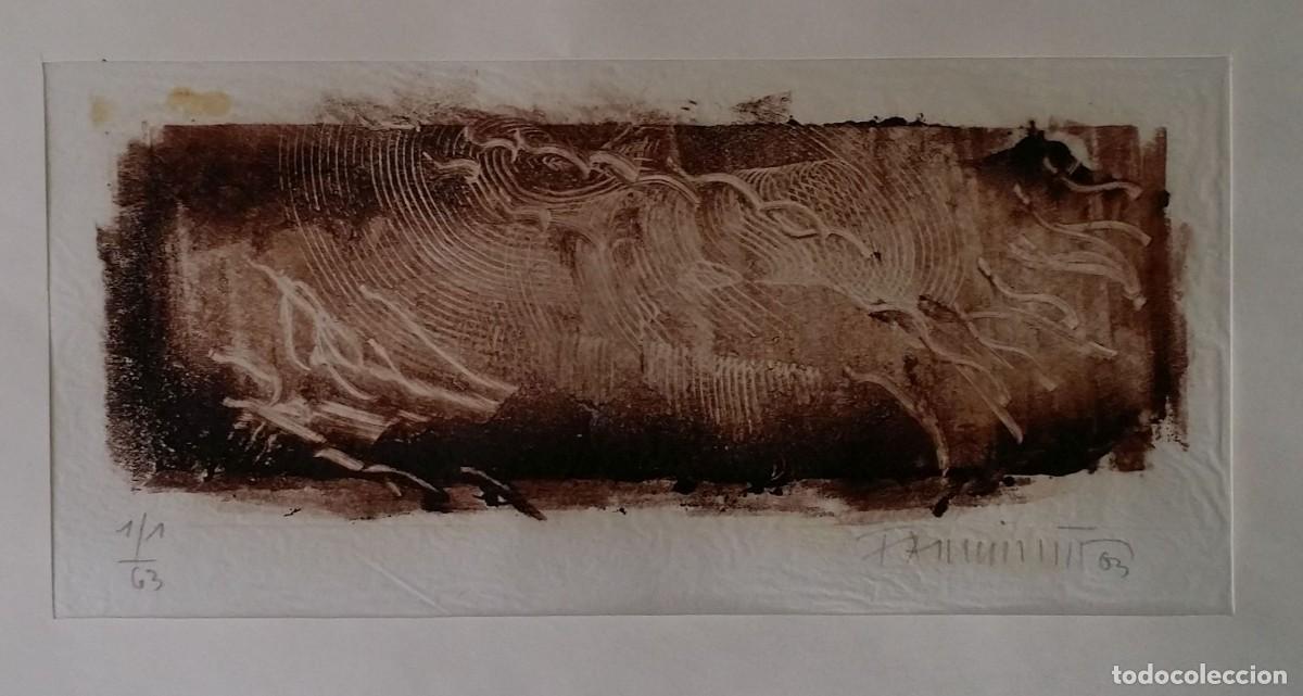 Arte: Fred Alfred Theophil Fathwinter (1906-1974). Monotipo, obra &uacute;nica, 1963, firmada a mano