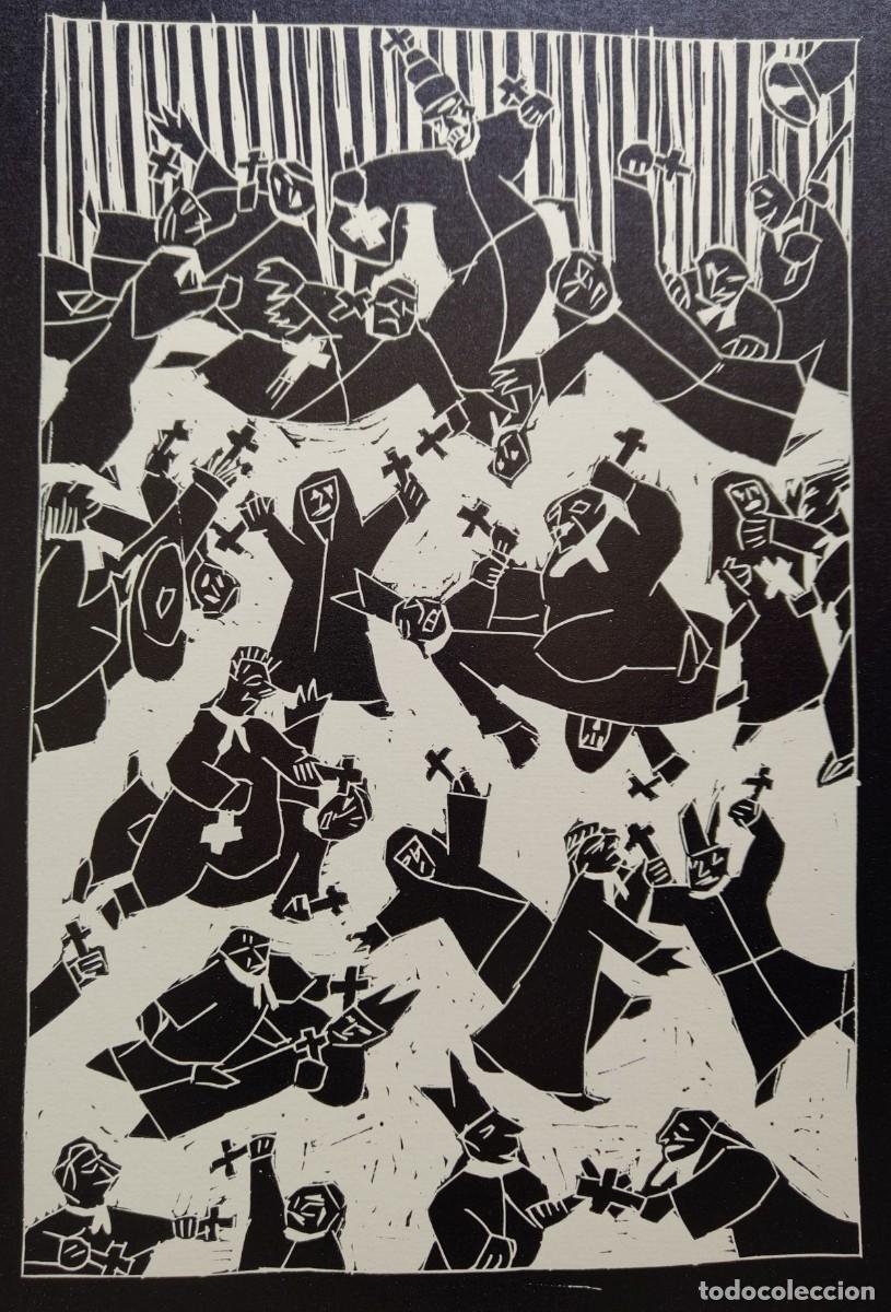 Arte: Blalla W. Hallmann (1941-1997). Lin&oacute;leo firmado a mano, 1986