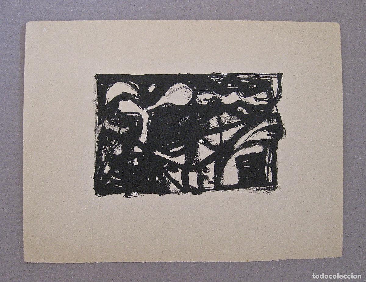 Kunst: SANTIAGO LAGUNAS *LINOLEO&ndash;LINOGRABADO DE 1952 *GRUPO PORTICO * FERMIN AGUAYO, ELOY GIMENEZ LAGUARDIA
