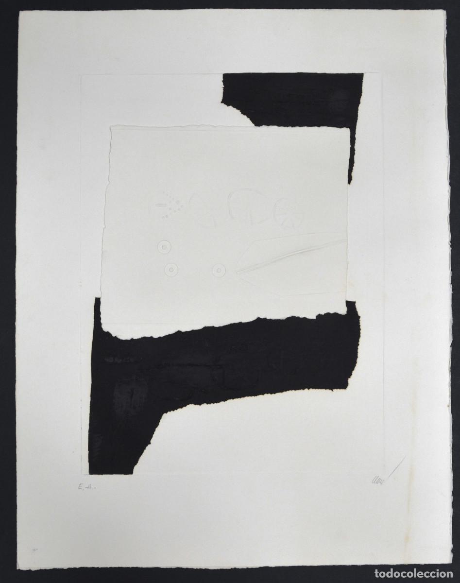 Arte: Antoni Clav&eacute;. Sin t&iacute;tulo. Grabado original al carborundum, gofrado y con collage.