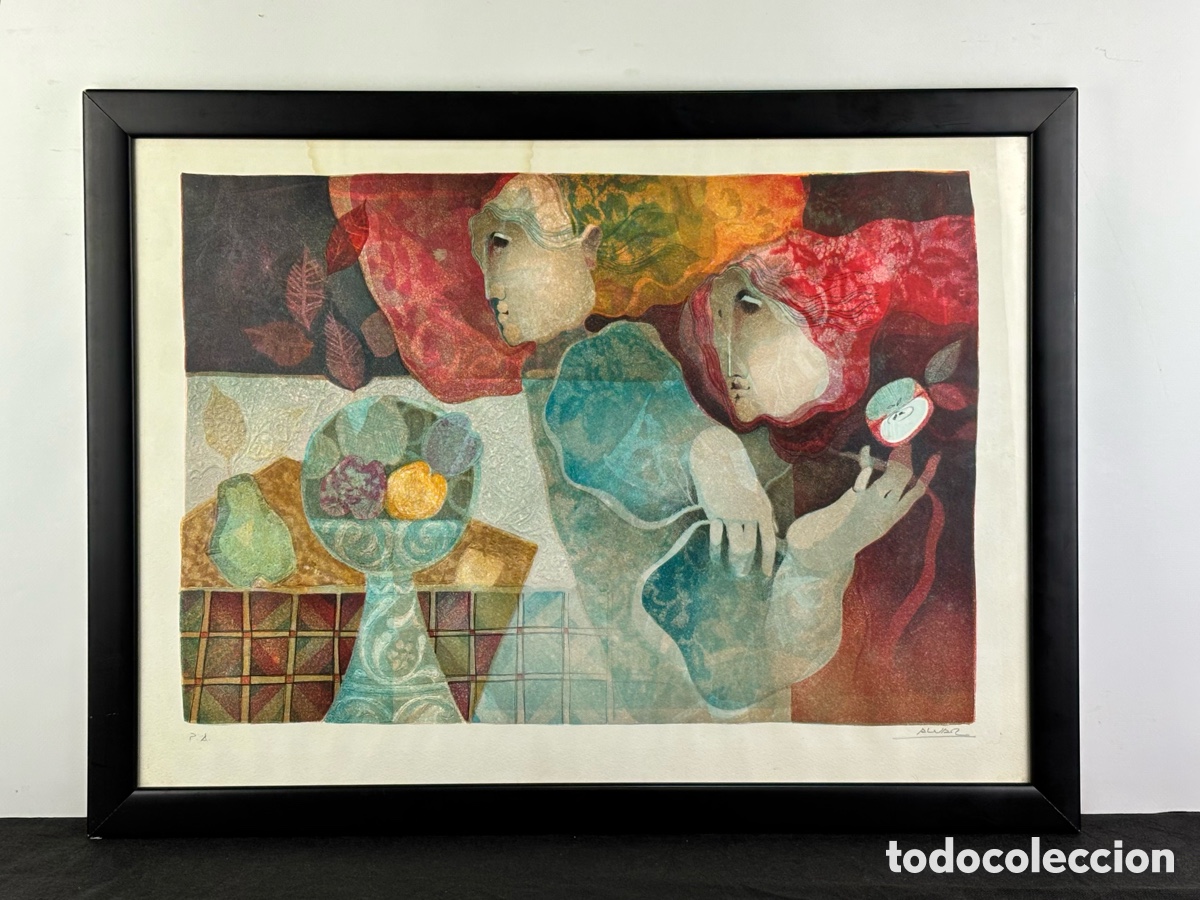 Arte: ALVAR SU&Ntilde;OL - GRABADO A COLOR - 46 X 64 CM - FIRMADO A LAPIZ