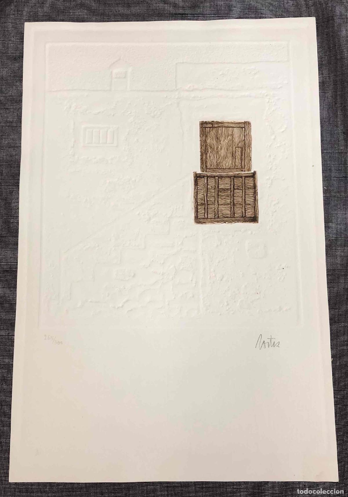 Arte: GRABADO CON HUELLA EN SECO DEL ARTISTA JESUS ORTIZ. FIRMADA A LAPICERO. A&Ntilde;OS 70
