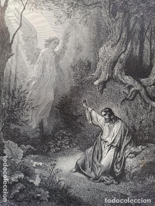 Arte: GRABADO RELIGIOSO,JESUS MONTE OLIVOS, DOR&Eacute; / PANNEMAKER, BARCELONA,1884.GRAN TAMA&Ntilde;O