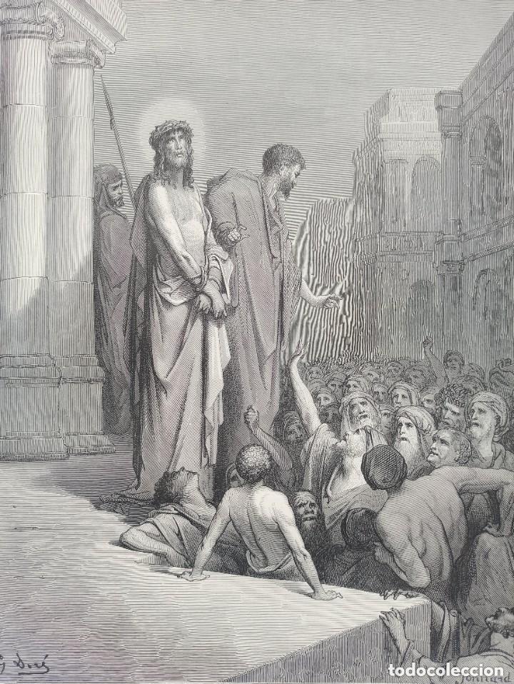 Arte: GRABADO RELIGIOSO, JES&Uacute;S PRESENTADO AL PUEBLO, DOR&Eacute;-JONNARD,ORIGINAL, BARCELONA,1884,GRAN TAMA&Ntilde;O