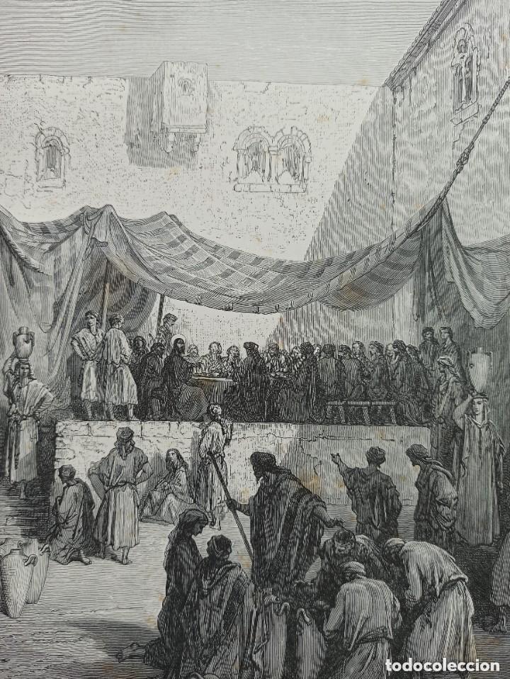 Arte: GRABADO RELIGIOSO, BODAS CANAAN, DOR&Eacute;-MAURAND, ORIGINAL, BARCELONA,1884, GRAN TAMA&Ntilde;O