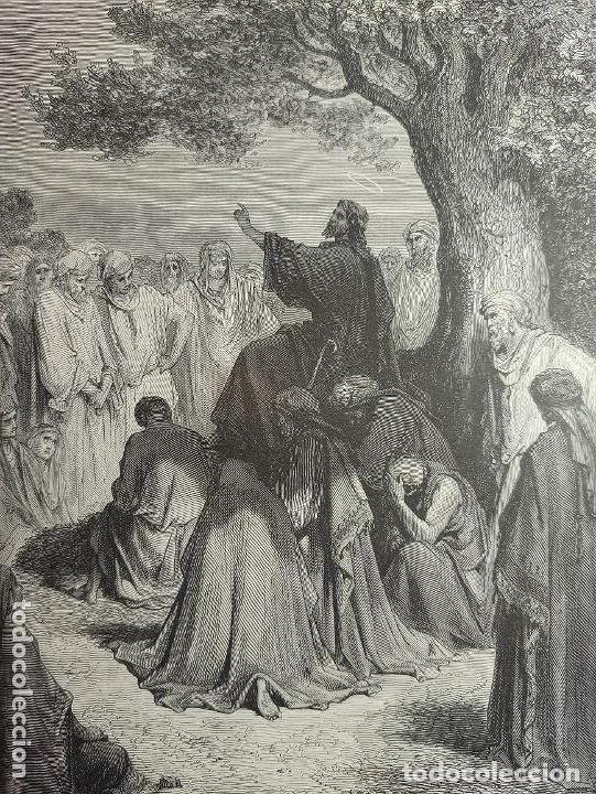 Arte: GRABADO RELIGIOSO, JES&Uacute;S PREDICANDO MULTITUD DOR&Eacute;-GOERBEL, ORIGINAL, BARCELONA,1884, GRAN TAMA&Ntilde;O