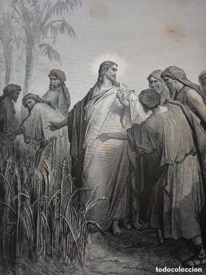Arte: GRABADO RELIGIOSO, AP&Oacute;STOLES RECOGIENDO ESPIGAS DOR&Eacute;-PANNAMAKER,ORIGINAL, BARCELONA,1884,GRAN TAMA&Ntilde;O