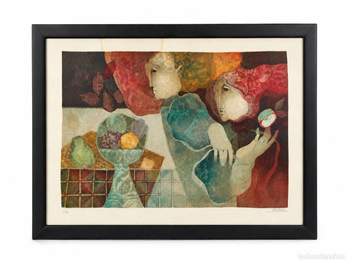 Art: ALVAR SU&Ntilde;OL - GRABADO A COLOR - 46 X 64 CM - FIRMADO A LAPIZ