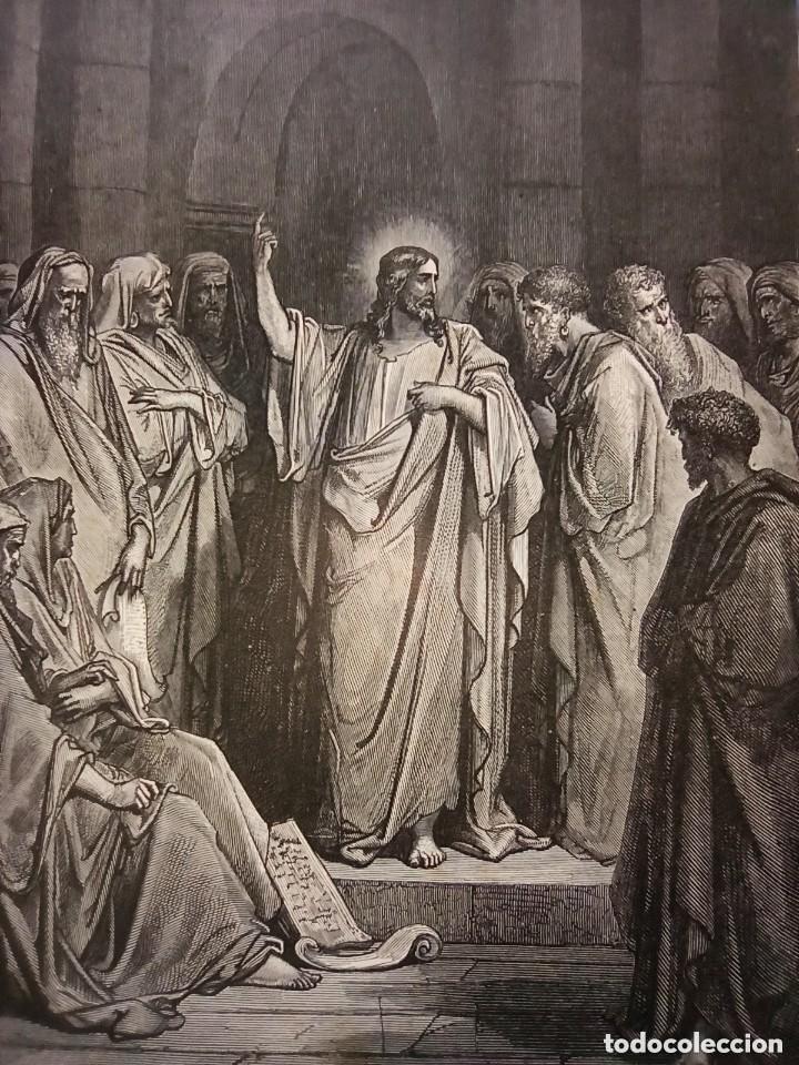 Arte: GRABADO RELIGIOSO, JES&Uacute;S Y LA MUJER AD&Uacute;LTERA, DOR&Eacute; PANNEMAKER, ORIGINAL, BARCELONA,1884, GRAN TAMA&Ntilde;O