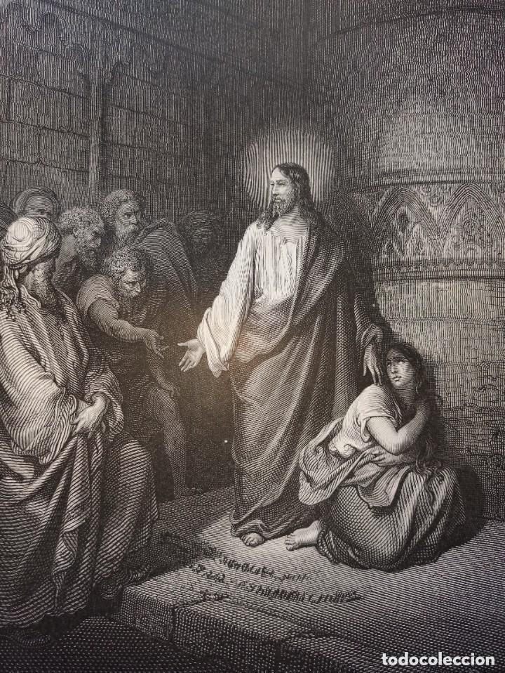 Arte: GRABADO RELIGIOSO, JES&Uacute;S Y LA MUJER AD&Uacute;LTERA, DOR&Eacute; PANNEMAKER, ORIGINAL, BARCELONA,1884, GRAN TAMA&Ntilde;O