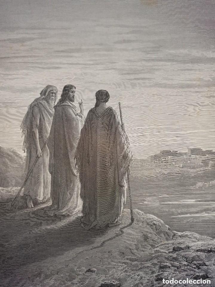 Arte: GRABADO RELIGIOSO, JES&Uacute;S Y DISCIPULOS EMAUS DOR&Eacute;-PANNAMAKER, ORIGINAL, BARCELONA,1884, GRAN TAMA&Ntilde;O