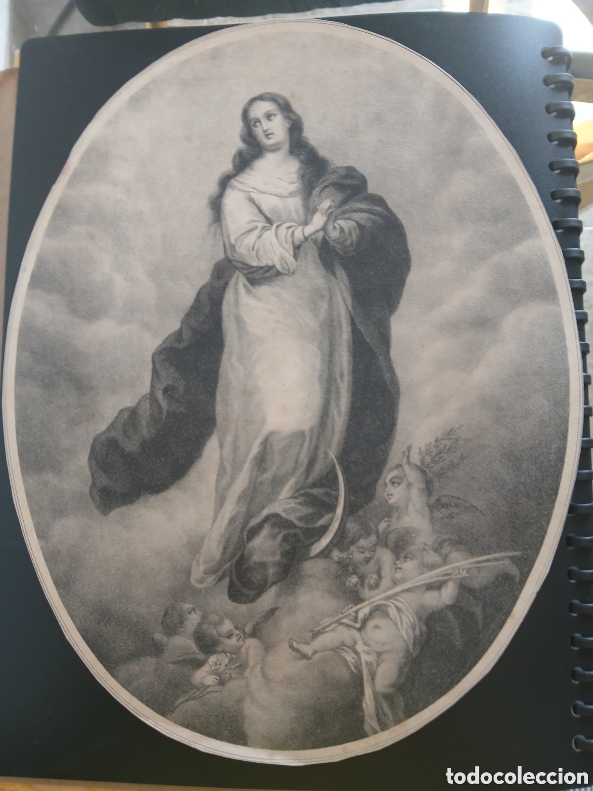 Arte: Grabado virgen antiguo