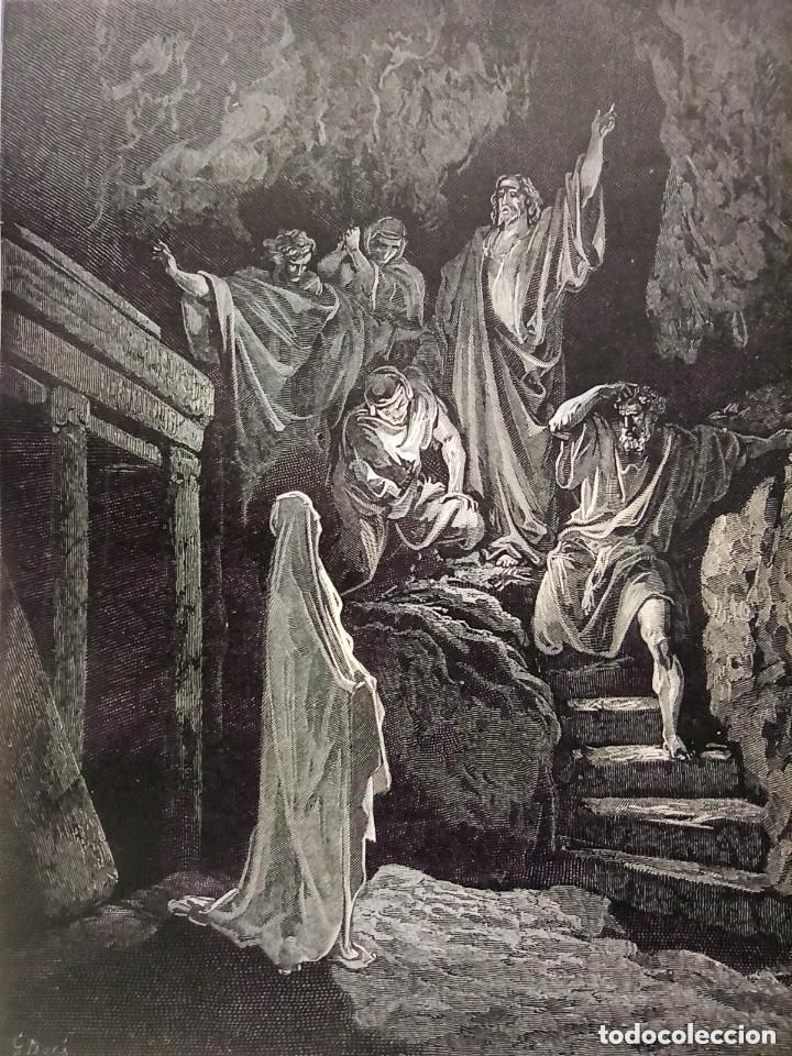 Arte: GRABADO RELIGIOSO, RESURRECCI&Oacute;N L&Aacute;ZARO, DOR&Eacute;-LIGNY, ORIGINAL, BARCELONA,1884, GRAN TAMA&Ntilde;O