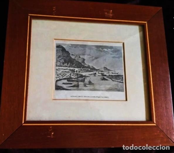 Art: GRABADO a BURIL (S. XIX) / * HERN&Aacute;N CORT&Eacute;S ORDENA ECHAR A PIQUE SUS NAVES *. GRABADOR: P. ALABERN