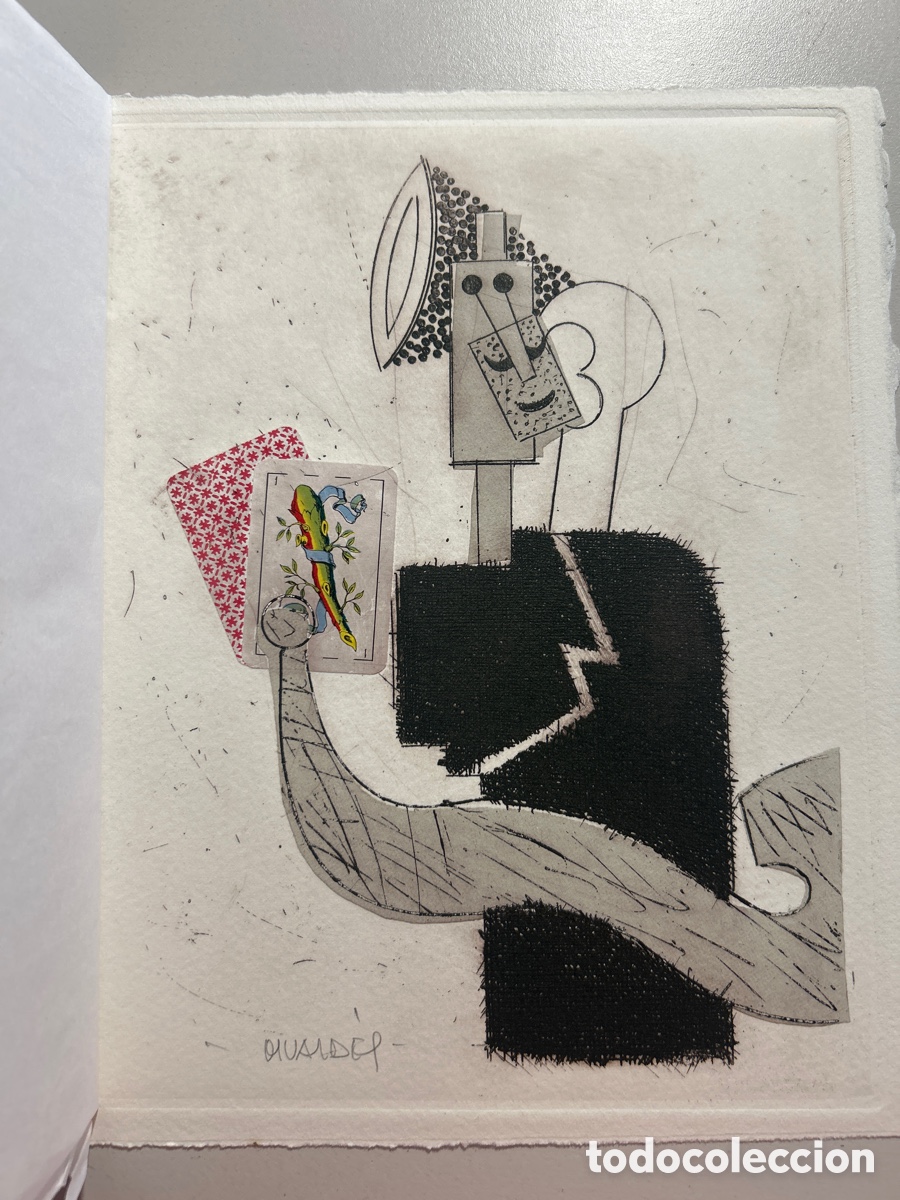 Arte: MANOLO VALD&Eacute;S. GRABADO COLLAGE 1987 FIRMADO A MANO