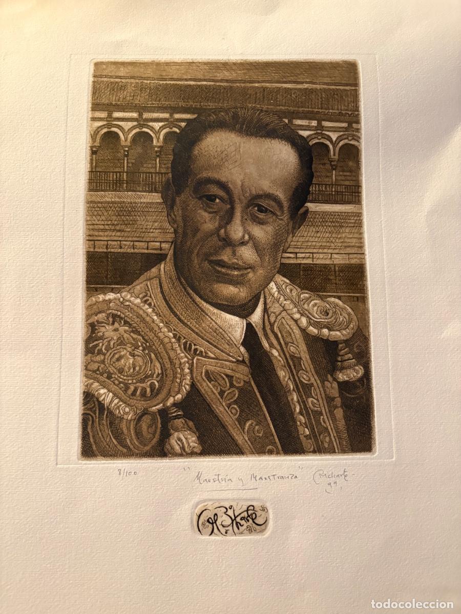 Arte: Grabado 8/100 Torero Curro Romero