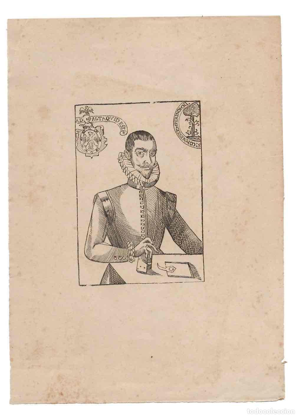 Arte: GRABADO DEL ESCRITOR Y SECRETARIO DEL CONSEJO REAL HERNANDO DE SOTO. C.1940