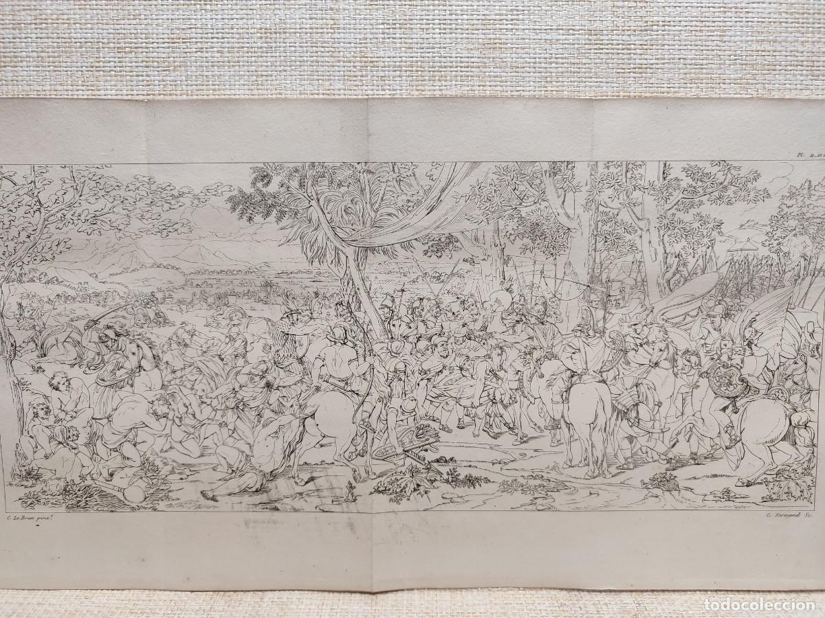 Arte: Porus combatiendo contra alejandro. Le Brun. Annales du musee 1806. Plancha 21-22-23