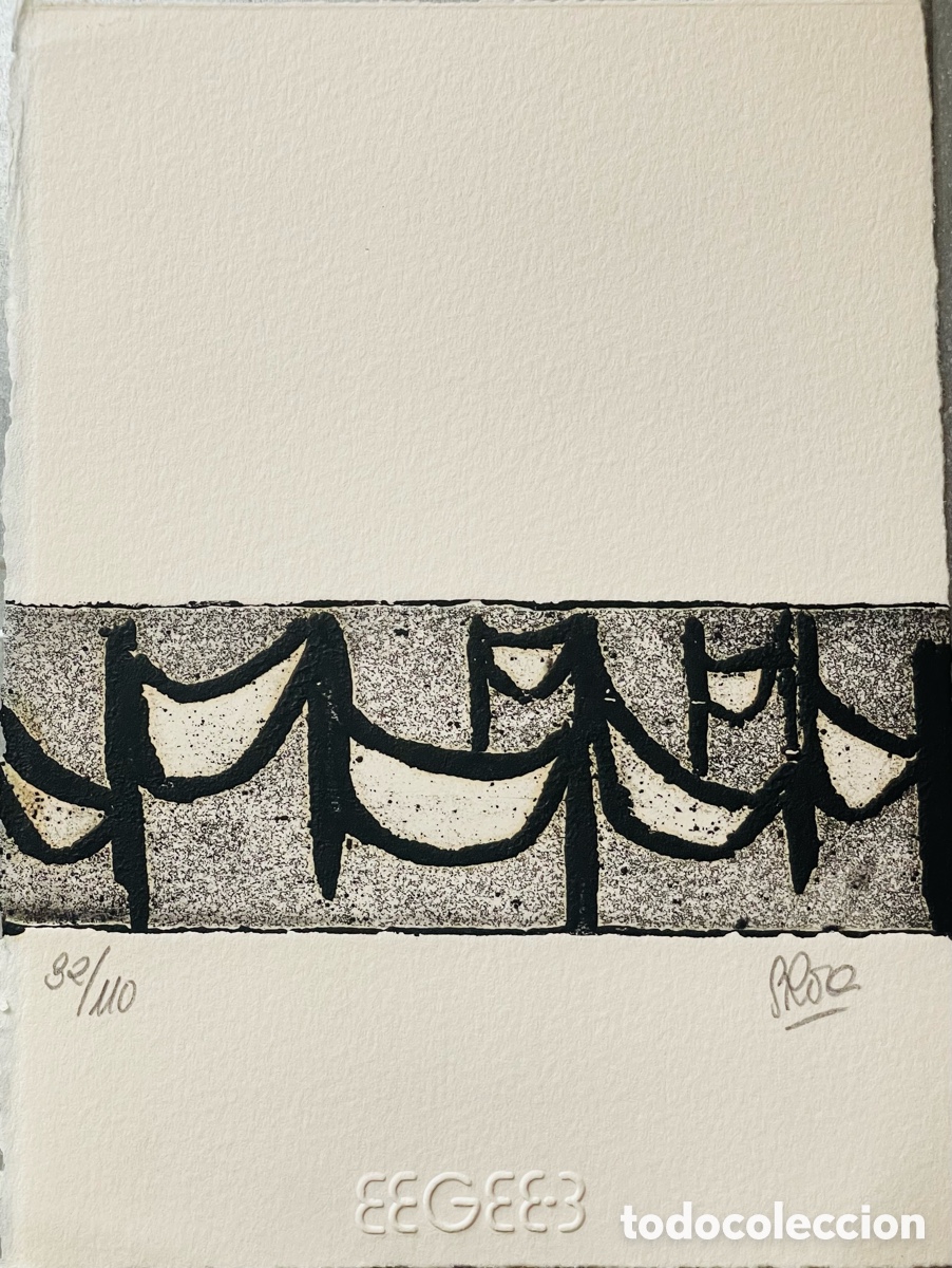 Arte: Gravado Abstracto Blanco y negro.