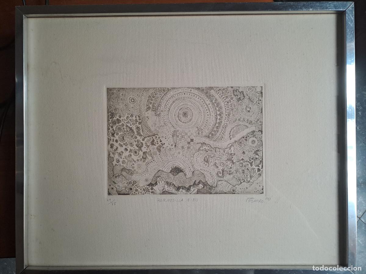 Arte: Grabado original al aguafuerte del artista Juan Romero, 1973