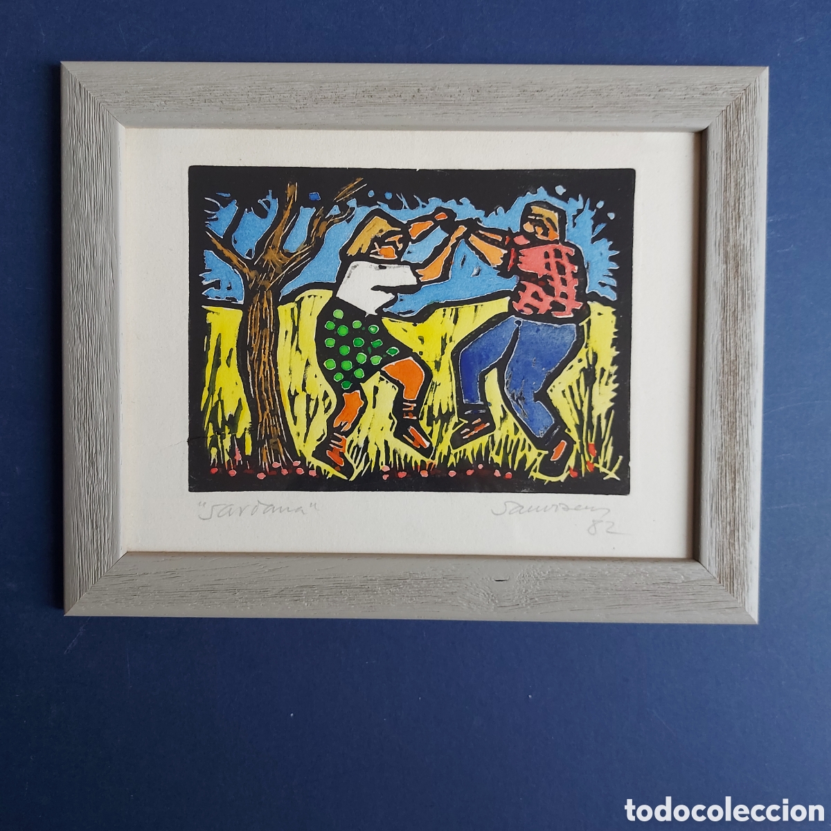 Arte: SANVICENS &rdquo;LA SARDANA&rdquo; GRABADO 1982