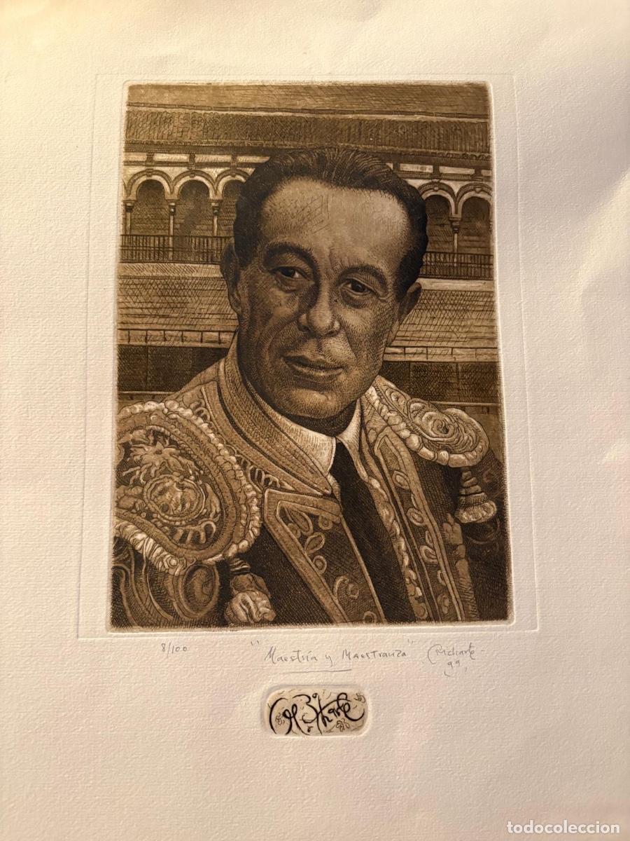Arte: Grabado 8/100 Torero Curro Romero