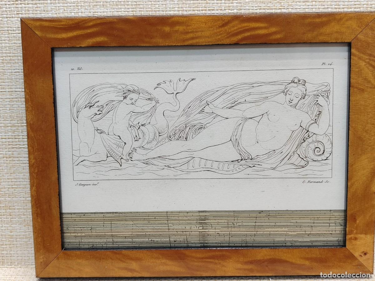 Arte: Ninfa de Jean Gougeon. Annales du musee s. XIX. Plancha 14. cuadro. Mitologia.