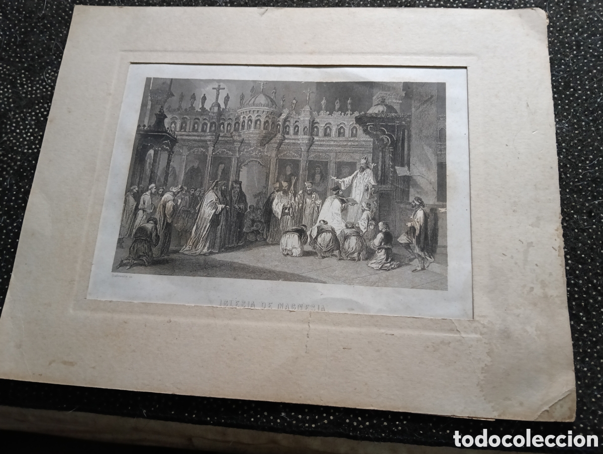 Arte: Antiguo grabado de la Iglesia de Magnesia mide 24 x 17,5 cm solo el grabado.