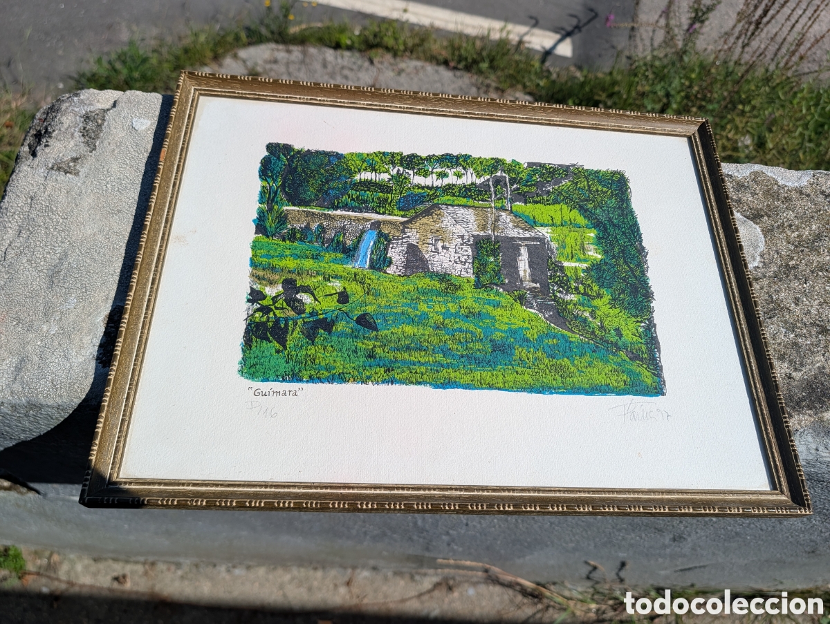 Arte: Grabado Original &rdquo;Gu&iacute;mara&rdquo; (Peranzanes) - El Bierzo - Edici&oacute;n Limitada 1997