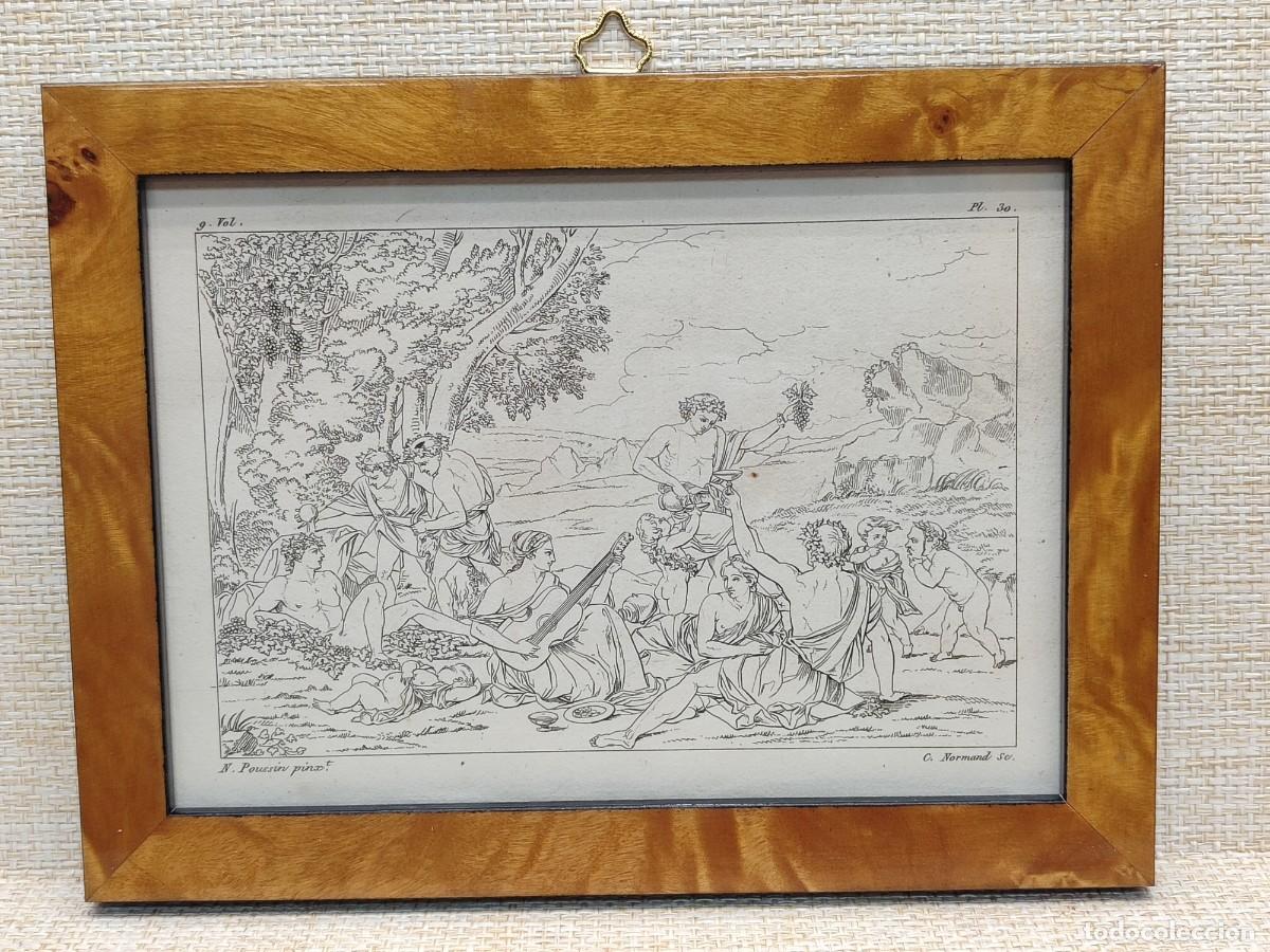 Arte: Una Bacanal de Poussin . Annales du musee s. XIX. Plancha 30. cuadro. Mitolog&iacute;a.