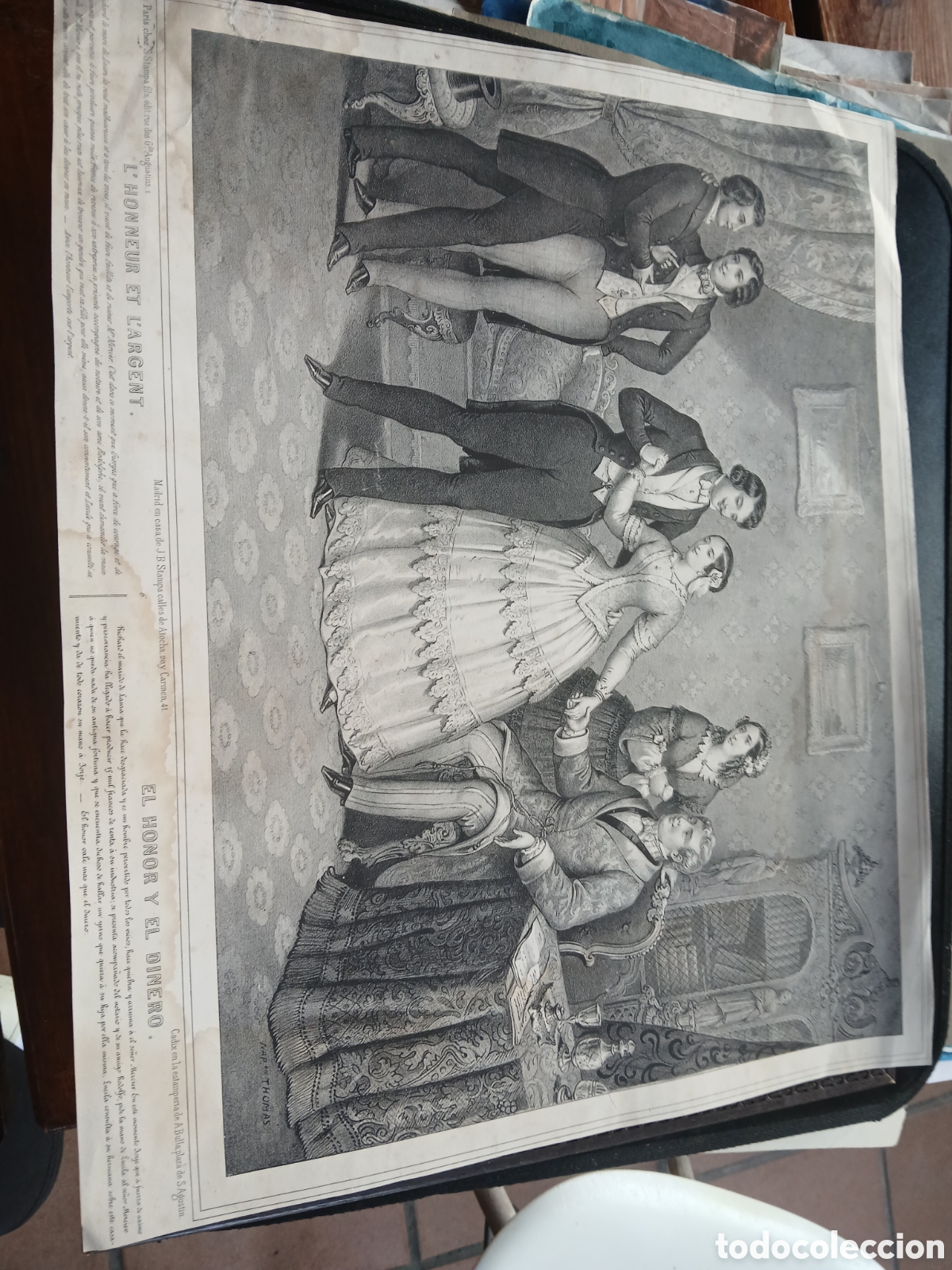 Arte: Grabado original antiguo - Foto 1