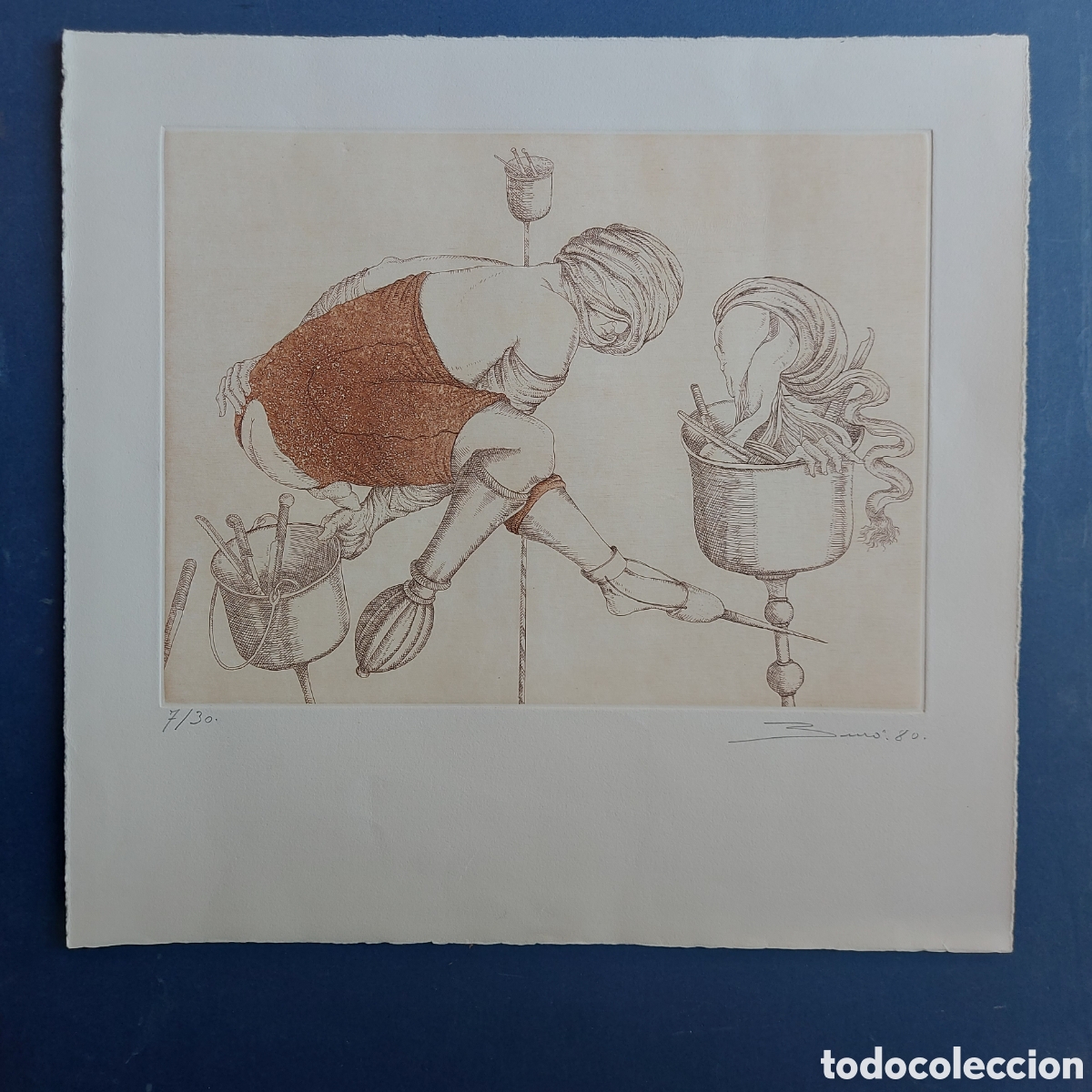 Arte: BUR&Oacute; &rdquo;SERIE GERREROS&rdquo; AGUAFUERTE 1980