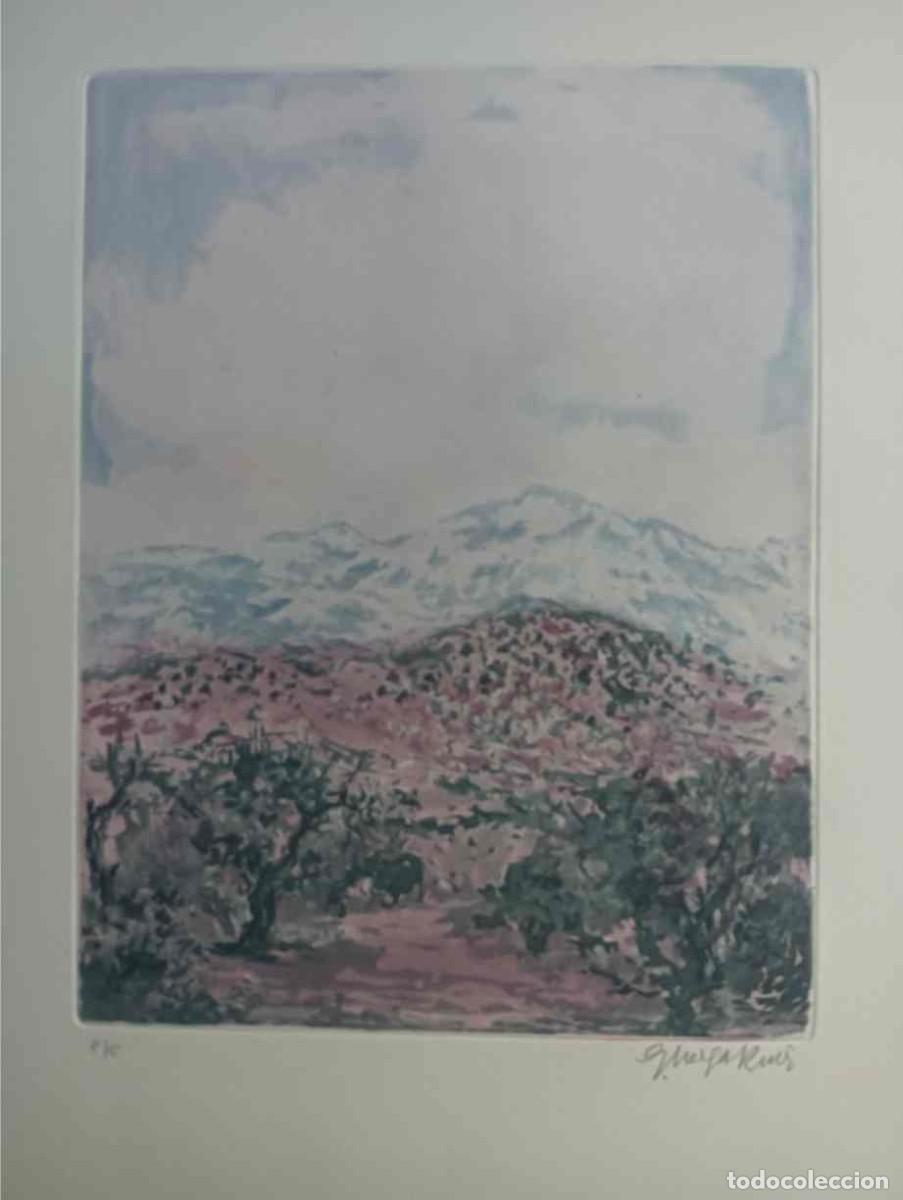 Arte: Guillermo VARGAS RUIZ (Bollullos Sevilla, 1910-Madrid, 1990) grabado Ja&eacute;n 33x24 papel 49x38cms. Firm