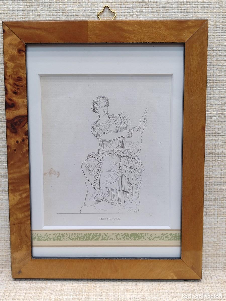 Arte: Terpsicore. Musee de peinture et de sculpture. Reveil. s. XIX. Plancha 312. Cuadro, mitolog&iacute;a.