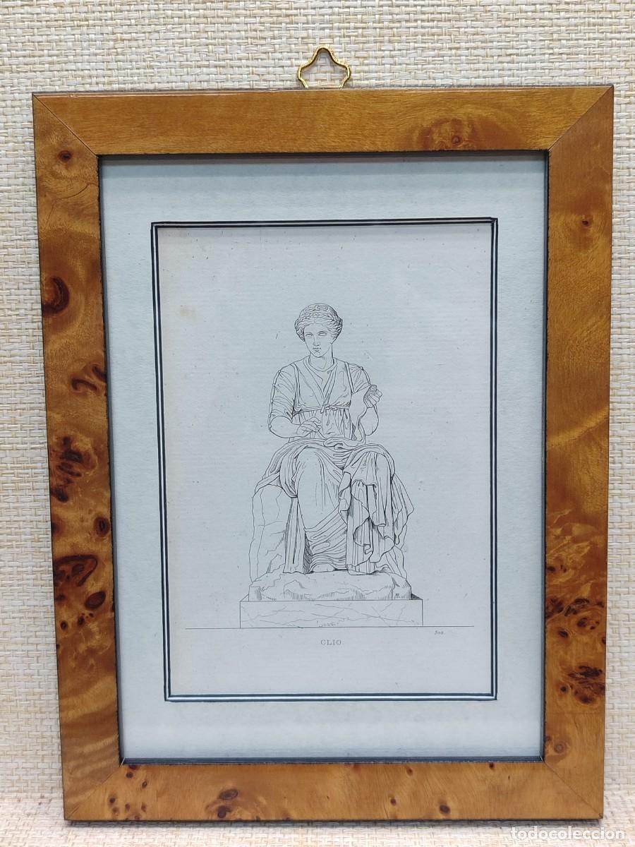 Arte: Clio. Musee de peinture et de sculpture. Reveil. s. XIX. Plancha 300. Cuadro, mitolog&iacute;a.