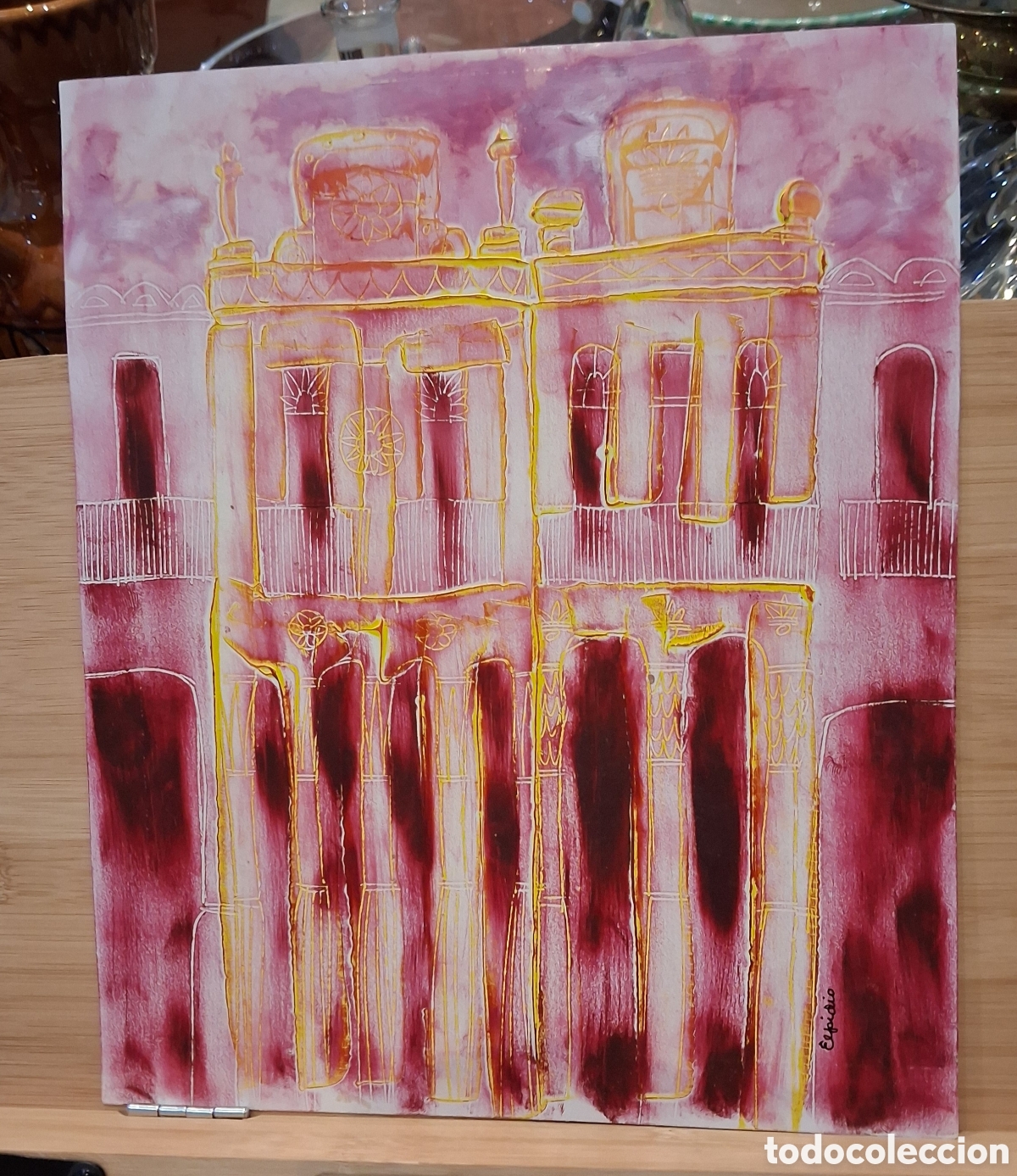 Arte: OBRA GRAFICA FIRMADA ELPIDIO, PINTOR CUBANO.