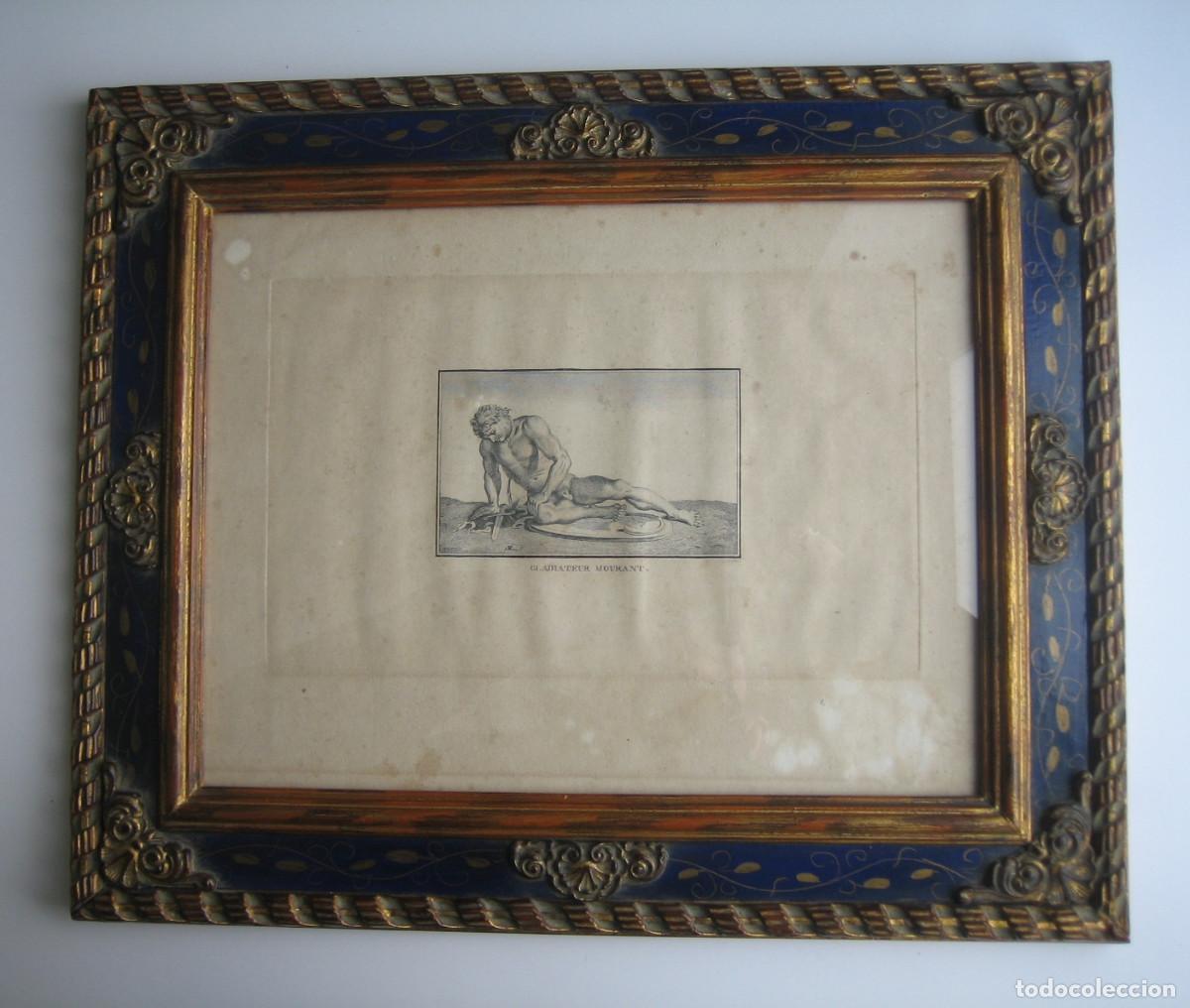 Arte: GLADIATEUR MOURANT (GLADIADOR MORIBUNDO). PIERRE DUFLOS. GRABADO. FRANCIA, SIGLO XVIII.