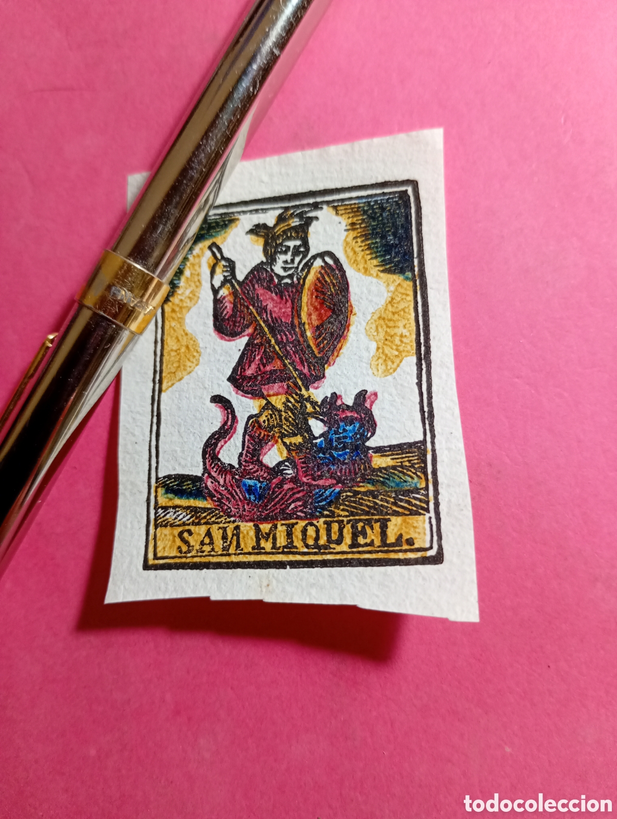 Arte: ANTIC I PETIT GRABAT COLOREIJAT SANT MIQUEL